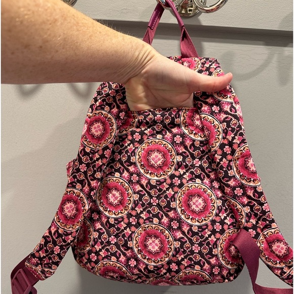 Vera Bradley Raspberry Medallion Small Backpack in Performance Twill - Picture 6 of 8
